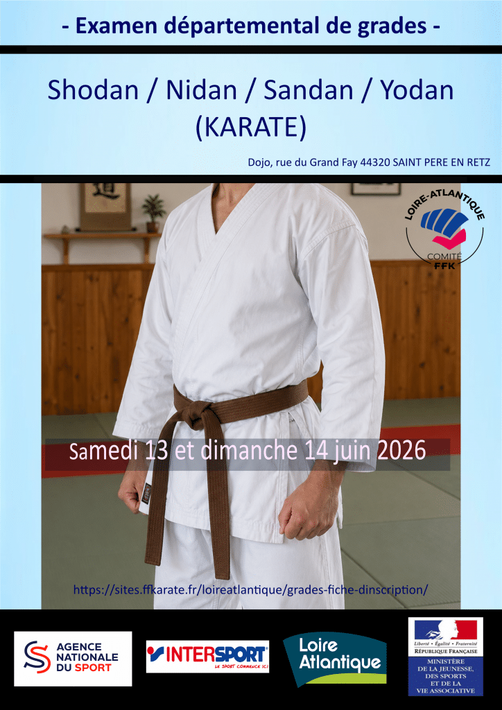 GRADES – Examen départemental des grades 1er au 4ème dan (KARATE)